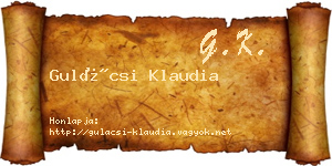 Gulácsi Klaudia névjegykártya