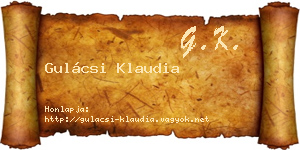 Gulácsi Klaudia névjegykártya