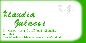 klaudia gulacsi business card